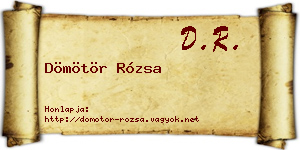 Dömötör Rózsa névjegykártya