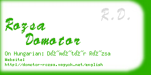 rozsa domotor business card